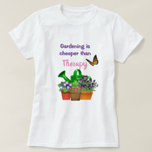 T-shirt Thérapie de jardin avec jardin de plantes en pot