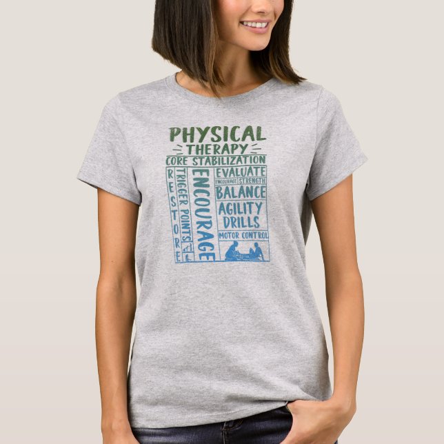 T-shirt Thérapie physique Physique Thérapiste PT Exercice (Devant)