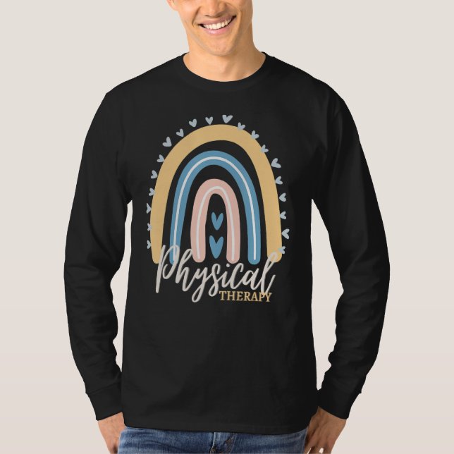 T-shirt Thérapie physique Tee Rainbow Sunset Hearts Pt Squ (Devant)
