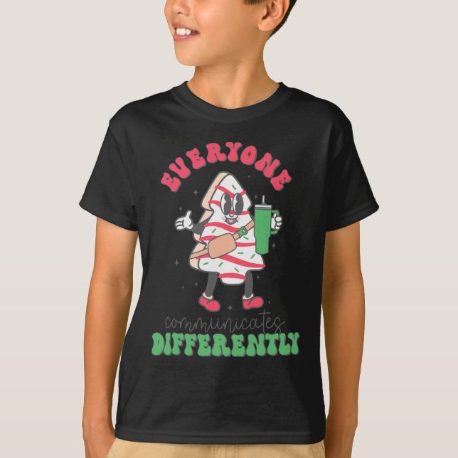 T-shirt Thérapie vocale Noël Tout le monde communique Diff (Devant)