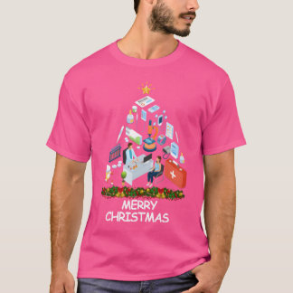 T-shirt Thérapiste Christmasree Joyeux cadeau de Noël