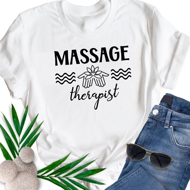 T-shirt Thérapiste de massage Salon Clinique Lotus Hands T (Créateur téléchargé)