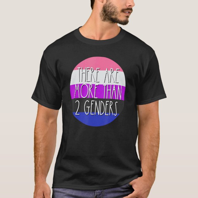 T-shirt There Are More Than 2 Genders Genderfluid Flag Omn (Devant)