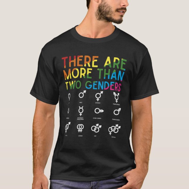 T-shirt There Are More Than 2 Genders Rainbow  LGBT Pride (Devant)