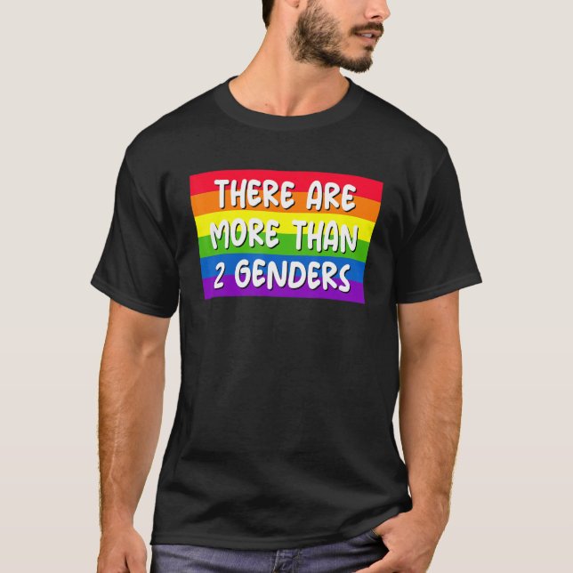 T-shirt There Are More Than 2 Genders Rainbow LGBTQ Omnise (Devant)