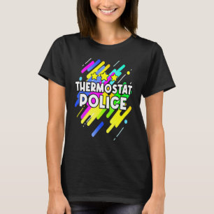 T-shirt Thermostat Police Rétro Police Papa Plaisanter Pèr