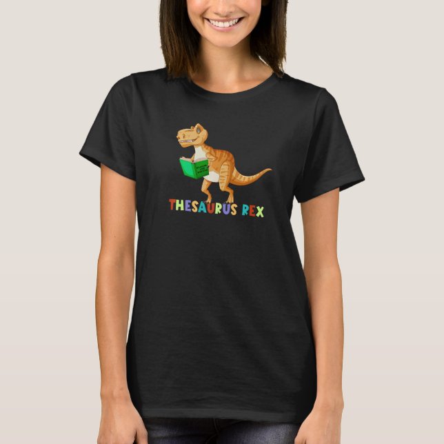 T-shirt Thesaurus Rex Lecture Trex Dino Premier Jour De Sc (Devant)