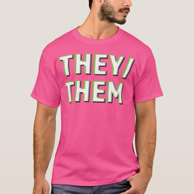T-shirt They Them Pronouns Agender Non Binary Lgbtq Optica (Devant)