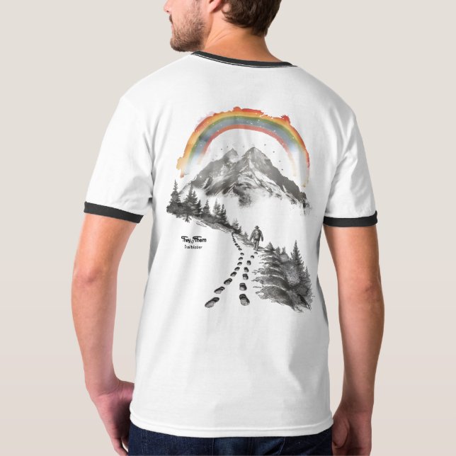 T-shirt They/Them Trailblazer – LGBTQ Pride Camping Art (Dos)