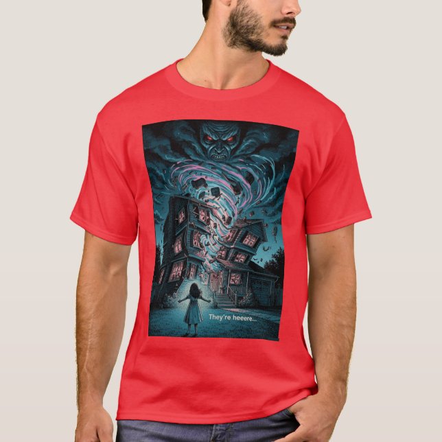 T-shirt Theyre Here Reimagined Poltergeist Horror Poster f (Devant)