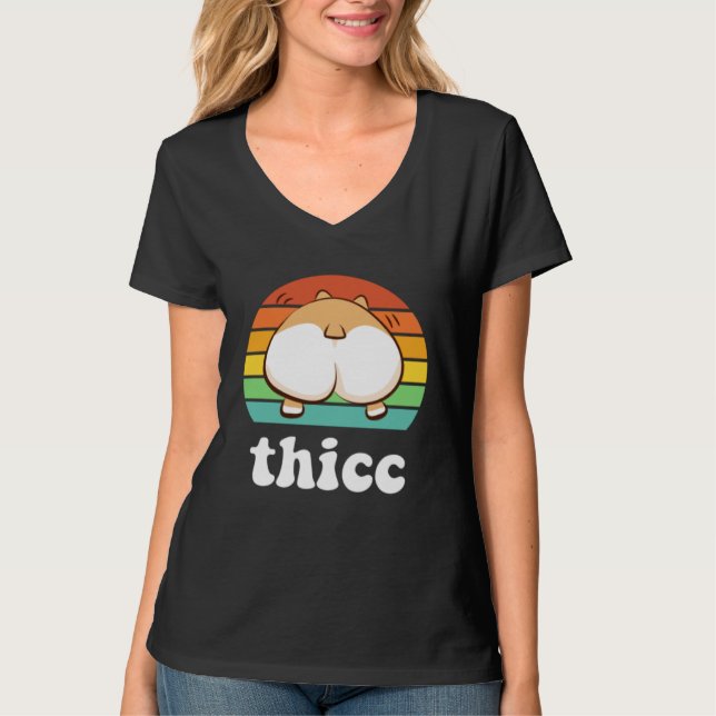 T-shirt Thicc Corgi Extra Thick Dogs Cute Workout Lifting (Devant)
