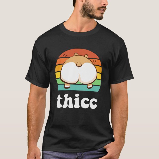 T-shirt Thicc Corgi Extra Thick Dogs Cute Workout Lifting (Devant)