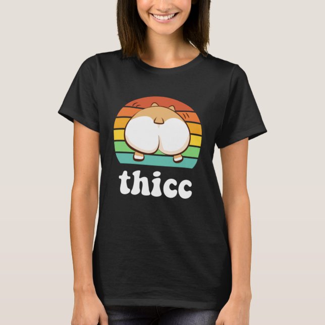 T-shirt Thicc Corgi Extra Thick Dogs Cute Workout Lifting (Devant)