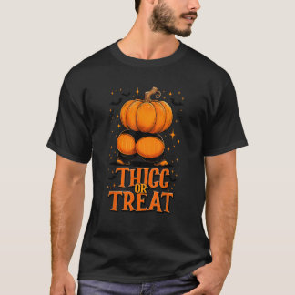 T-shirt Thicc Ou Traiter Drôle Citrouille Butt Halloween T