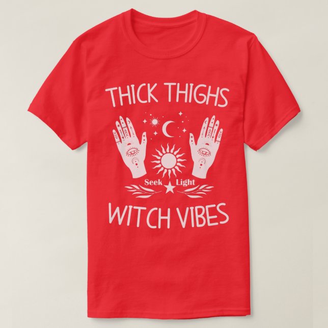 T-shirt Thick Thighs Witch Vibes Witchy Halloween  917  (Design devant)