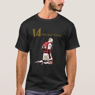 T-shirt Thierry henry 14 sur rouge foncé