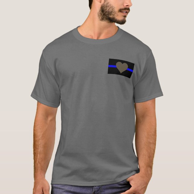 T-shirt Thin Blue Line - Pour ceux qui servent (Devant)