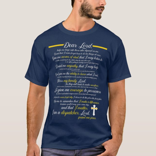 T-shirt Thin Gold Line Dispatchers Prayer Dispatcher (Devant)