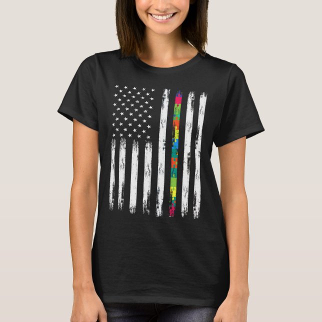 T-shirt Thin Red Line Pompiers Soutien Sensibilisation à l (Devant)