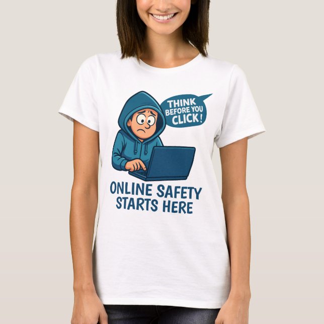 T-shirt Think Before You Click - Online Safety Awareness (Devant)