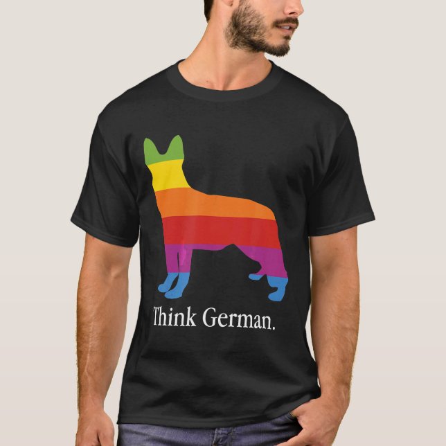 T-shirt Think German Shepherd  Dog Owner Pop Tech Cult Say (Devant)