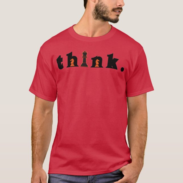 T-shirt Think in Chess Pieces retro (Devant)