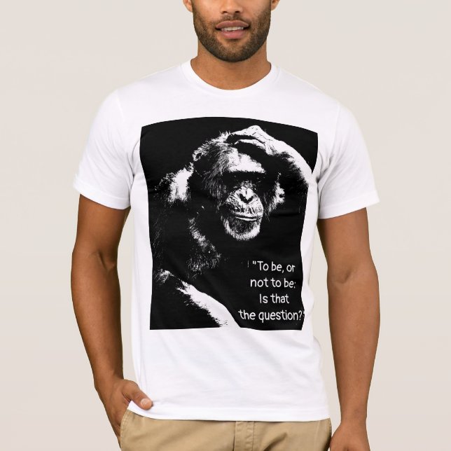 T-shirt Thinking Monkey Shakespeare Citation Pop Art Homme (Devant)