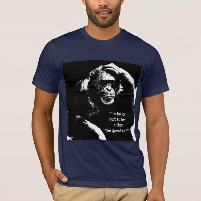 T-shirt Thinking Monkey Shakespeare Citation Pop Art Homme (Devant)