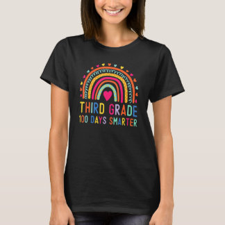 T-shirt Third Grade 100 Days Smarter Rainbow 100th Day Of 