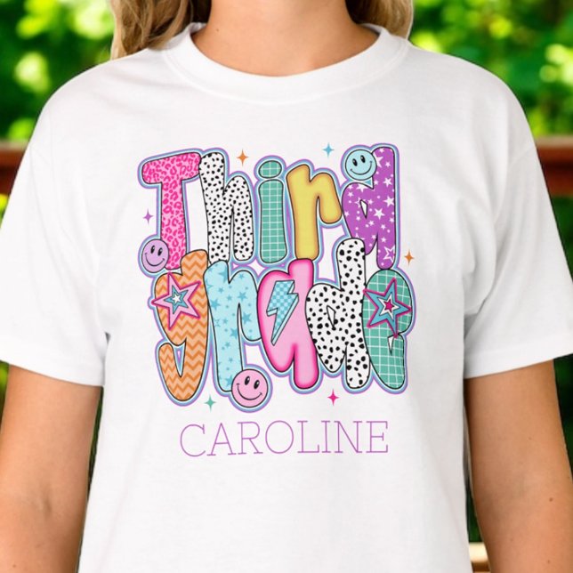 T-shirt Third Grade First Day of School Coquette Custom (Créateur téléchargé)