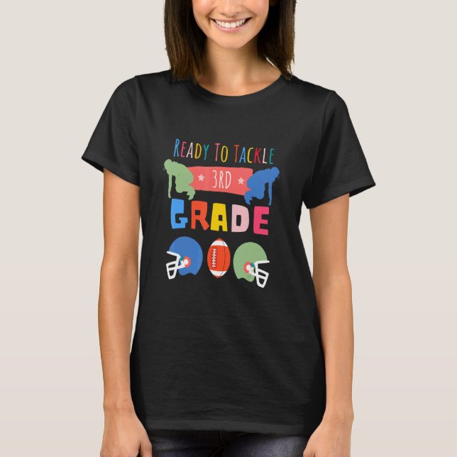T-shirt Third Grade First Day Of School Football Back To S (Devant)