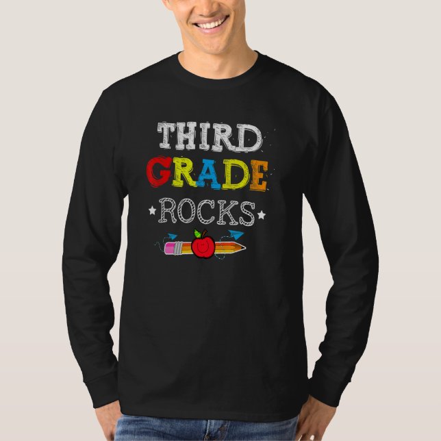 T-shirt Third Grade Rocks  Team 3rd Grade Teacher 1 (Devant)