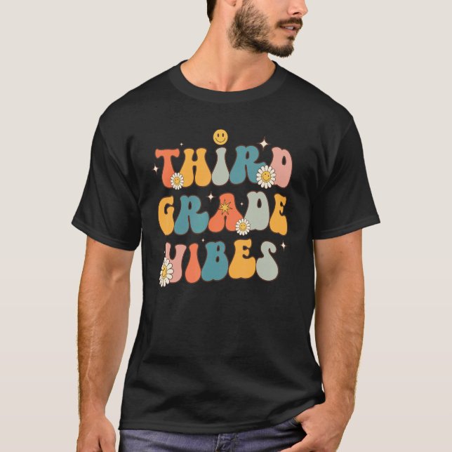 T-shirt Third Grade Vibes  3rd Grade Team Retro 1st Day of (Devant)
