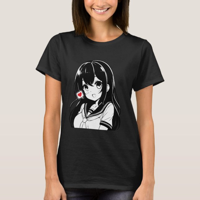 T-shirt This Anime Kawaii Girl Illustration Novelty Graphi (Devant)