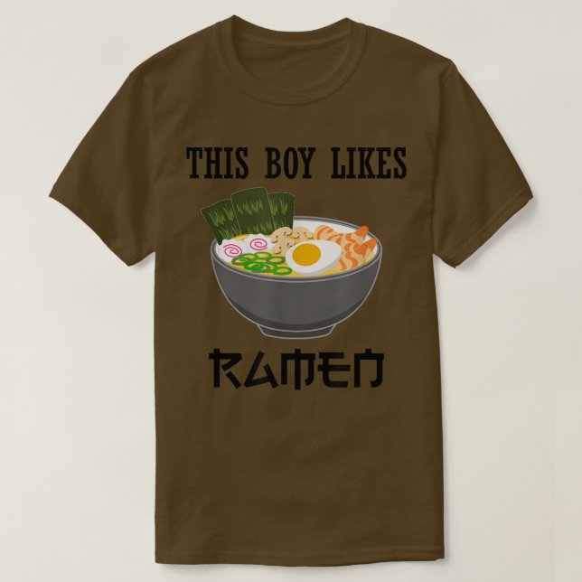 T-shirt This Boy Likes Ramen Ironic Japanese Food Art  (Design devant)