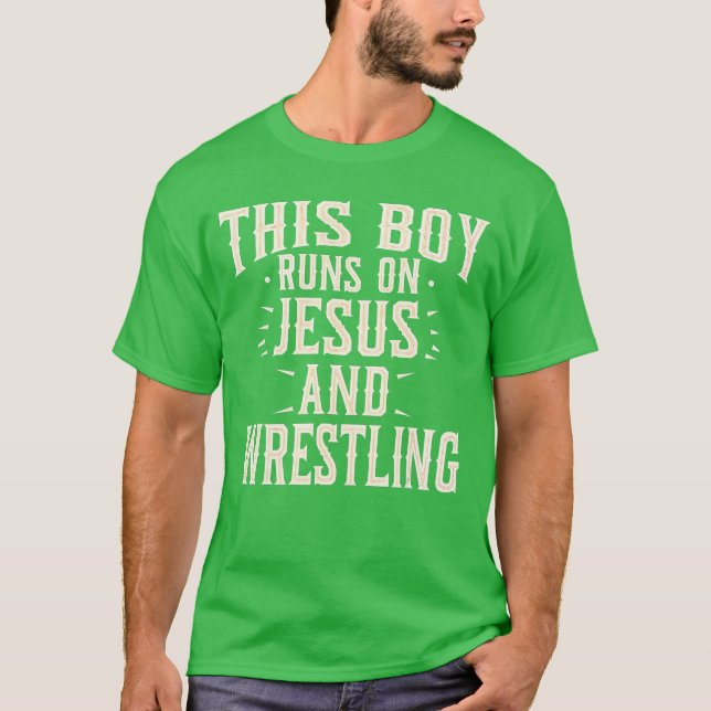 T-shirt This Boy On Jesus Wrestling Faith Sports Boys boy (Devant)