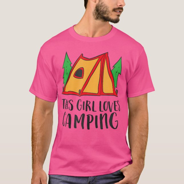 T-shirt This Girl Loves Camping Funny Tent Camping Girl (Devant)