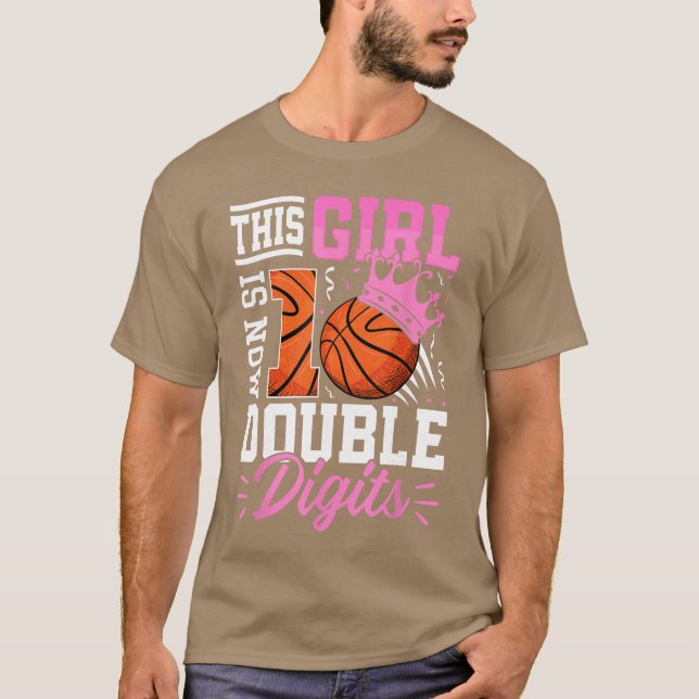 T-shirt This Girl Now 10 Double Digits Basketball 10 Year  (Devant)