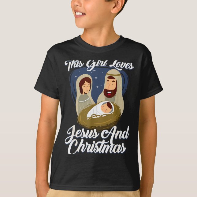 T-shirt This Girls Love Jesus And Christmas Christmas  (Devant)