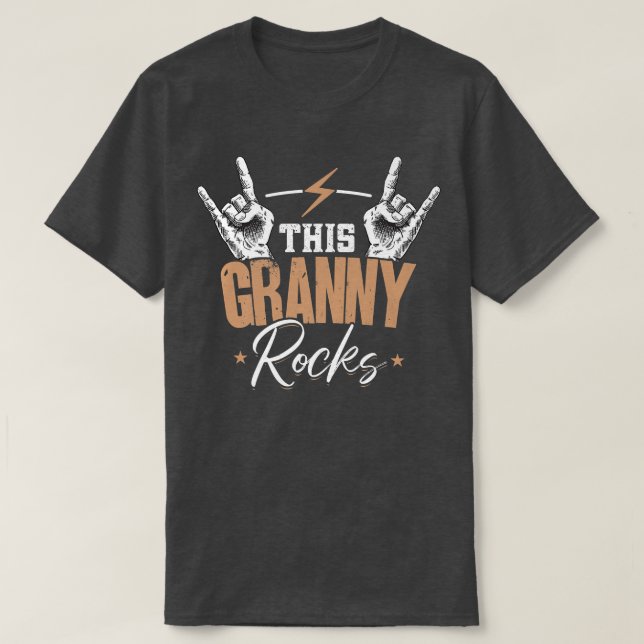 T-shirt This Granny RocksElectronic Rock Guitar1182 (Design devant)