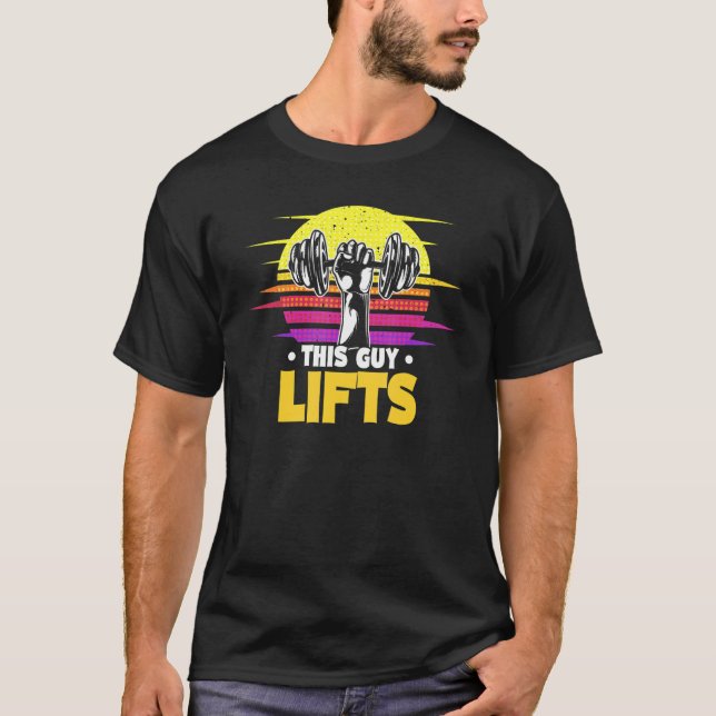 T-shirt This Guy Lifts Retro Kettlebell Swing Apparel For  (Devant)