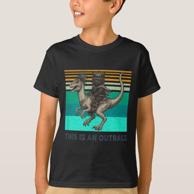 T-shirt This Is An Outrage Funny Princess Cat Riding Dinos (Devant)