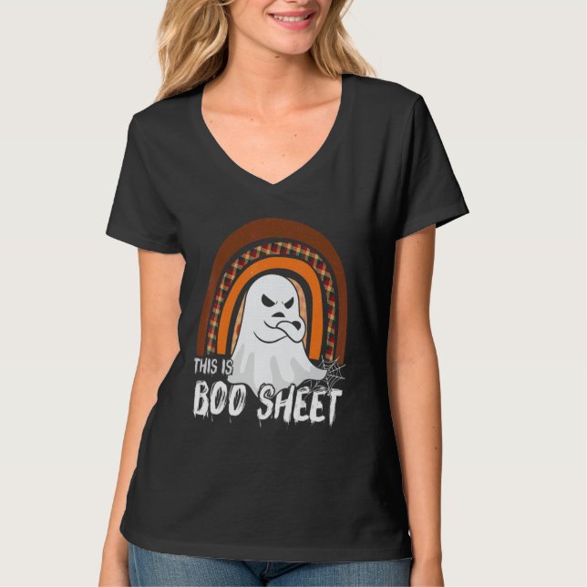 T-shirt This is boo sheet ghost retro halloween costume me (Devant)