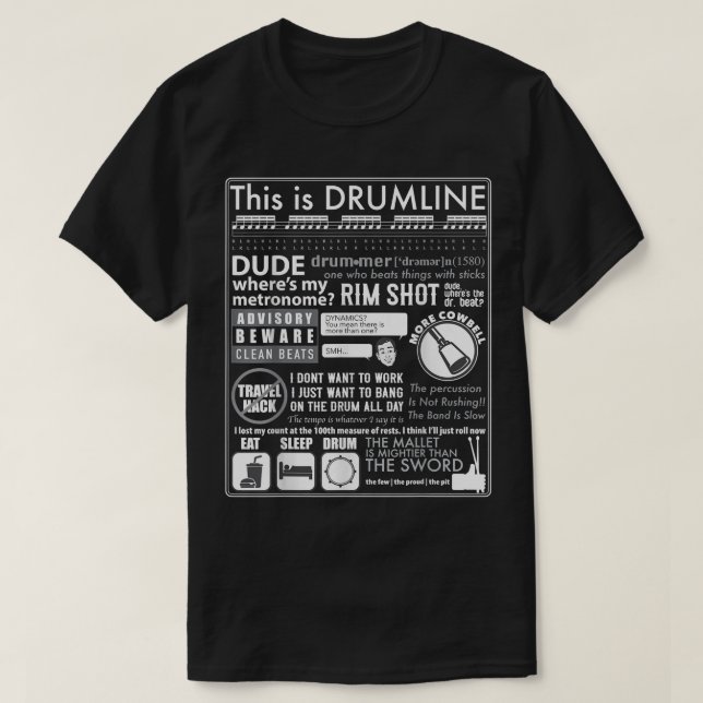 T-shirt This Is Drumline - Funny Drum Line Sayings _ Memes (Design devant)