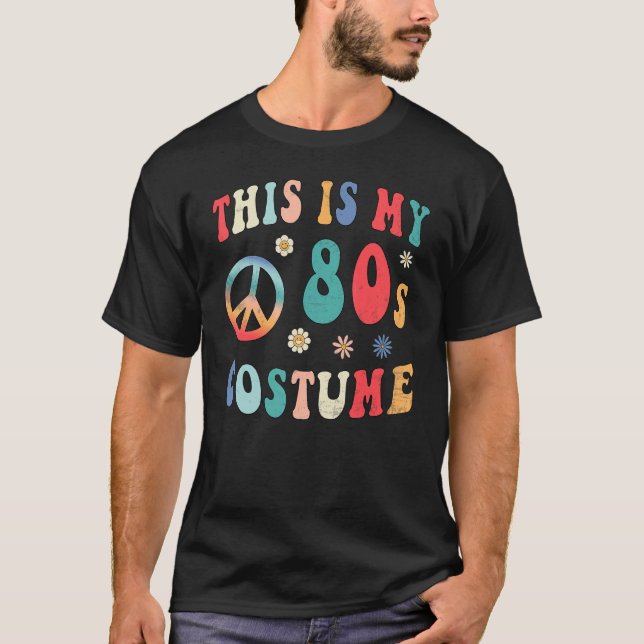 T-shirt This is My 80s Costume  Groovy Hippie Peace Hallow (Devant)