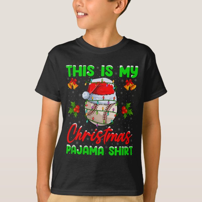 T-shirt This Is My Baseball Christmas Pajamas Funny Baseba (Devant)