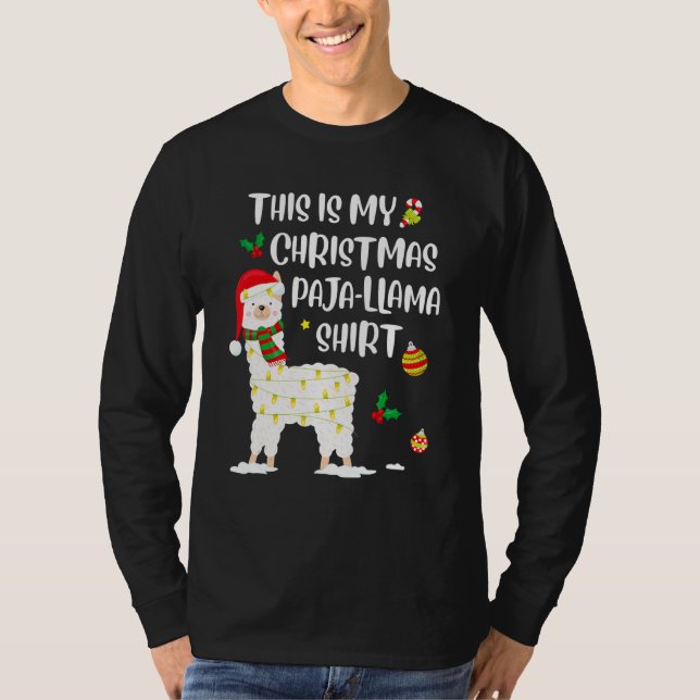T-shirt This Is My Christmas Llama Pajama Pyjama Top Chris (Devant)