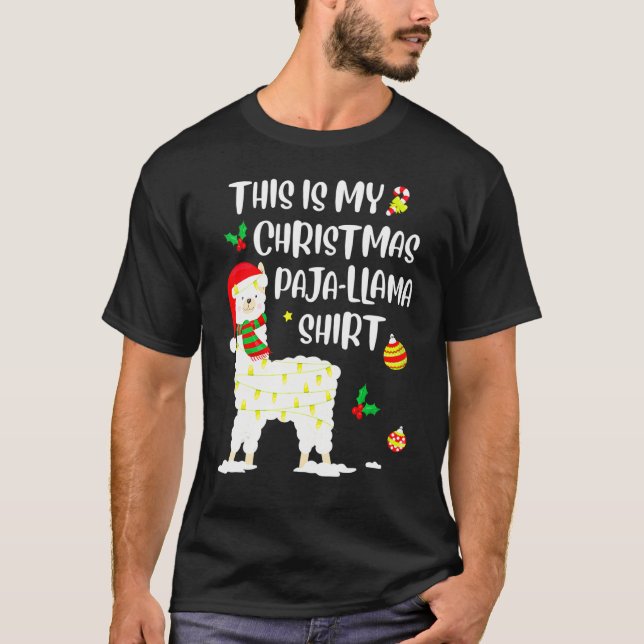 T-shirt This Is My Christmas Llama Pajama Pyjama Top Chris (Devant)
