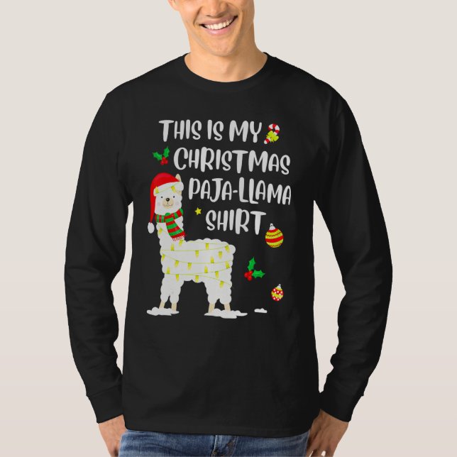 T-shirt This Is My Christmas Llama Pajama Pyjama Top Chris (Devant)