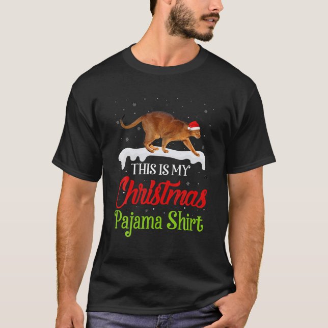 T-shirt This Is My Christmas Pajama Abyssinian Cat (Devant)